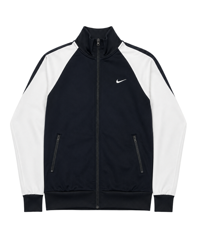 Nike Black/White Full-Zip Athletic Track Jacket