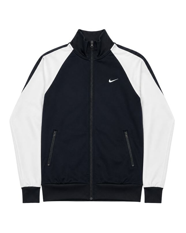 Nike Black/White Full-Zip Athletic Track Jacket