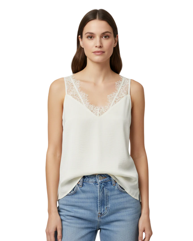 RESERVED Cream Lace Accent Camisole Top