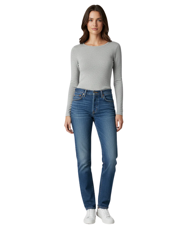 Levi's Blue 501 Button Fly Straight Leg Jeans