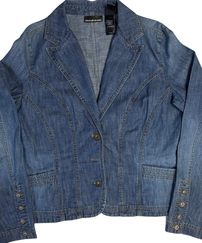 DKNY JEANS Blue Denim Blazer Jacket