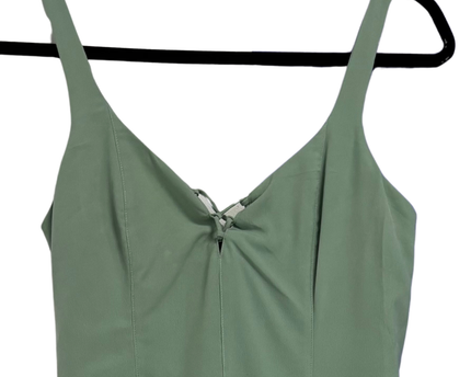 Abercrombie & Fitch Sage Green Corset-Style Midi Dress