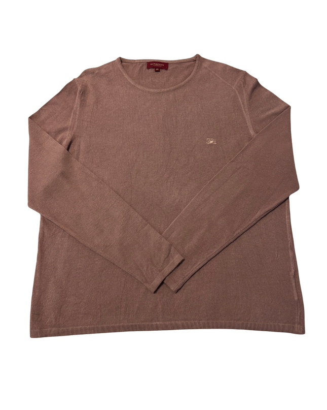Burberry Dusty Rose Fine Knit Crew Neck Sweater
