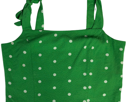 Old Navy Green Polka Dot Smocked Cami Top