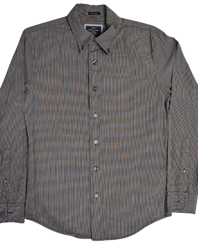 Abercrombie & Fitch Grey Check Super Slim Stretch Shirt