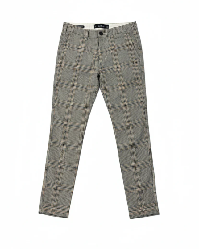 Hollister Grey Plaid Super Skinny Chino Pants