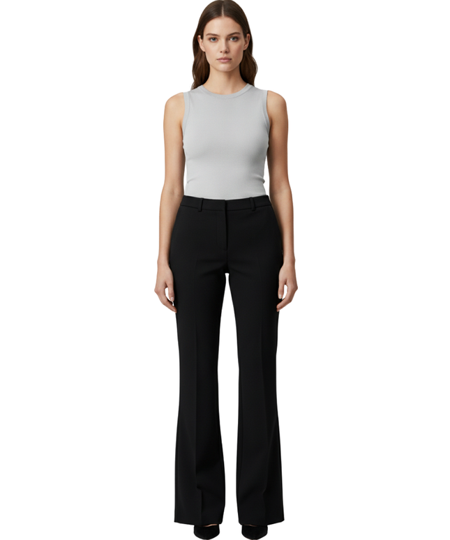 Calvin Klein Black Classic Fit Wide Leg Dress Pants