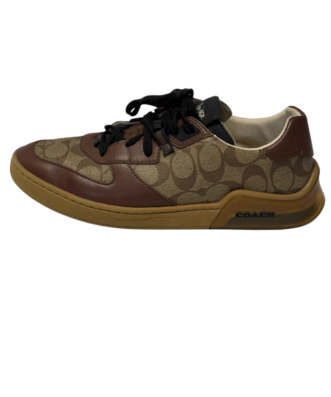 Coach Brown Signature Monogram Low-Top Sneakers