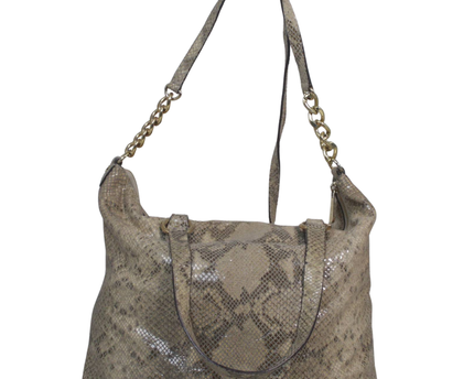 Michael Kors Beige Snakeskin Embossed Shoulder Bag
