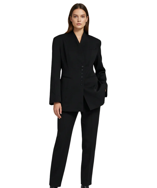 K/ZN Black Collarless Tailored Blazer W/Tags