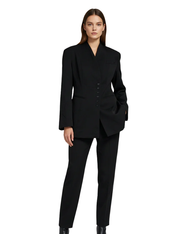 K/ZN Black Collarless Tailored Blazer W/Tags