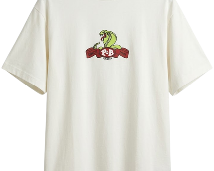 Pull&Bear White Graphic Cobra Logo T-Shirt