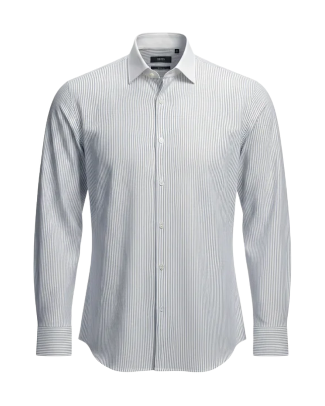 BOSS White Striped Slim Shirt
