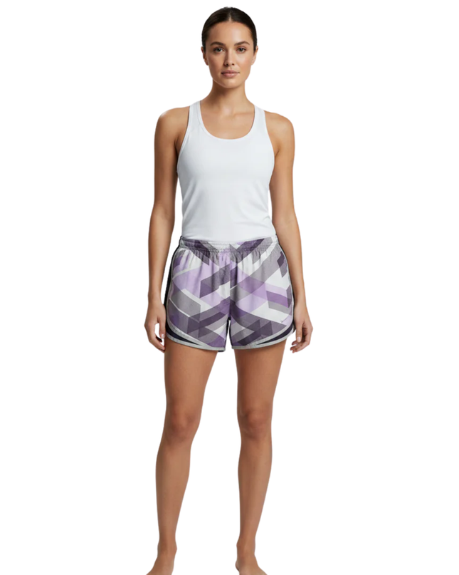 Nike Purple Geometric Print Dri-Fit Running Shorts