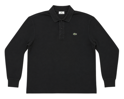 Lacoste Black Long-Sleeve Pique Polo Shirt