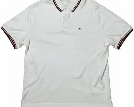 Tommy Hilfiger White Tipped Short Sleeve Polo Shirt