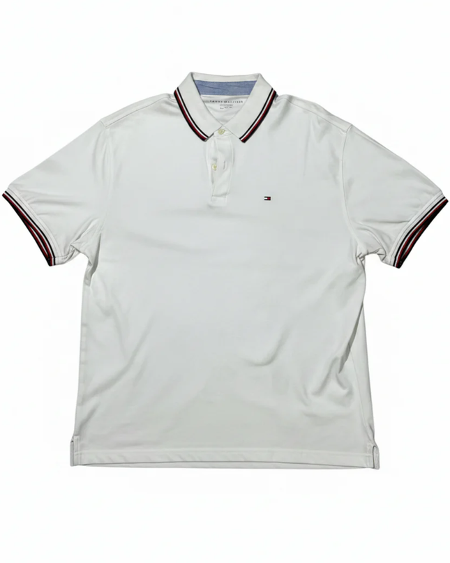 Tommy Hilfiger White Tipped Short Sleeve Polo Shirt
