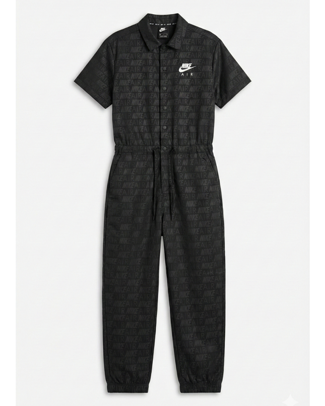 Nike Black Logo Print Sportswear Jumpsuit