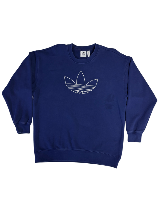 Adidas Navy Blue Trefoil Outline Sweatshirt
