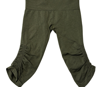 Lululemon Green Ruched Seamless Cropped Leggings