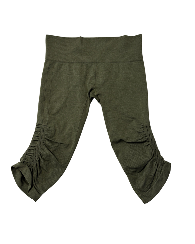 Lululemon Green Ruched Seamless Cropped Leggings