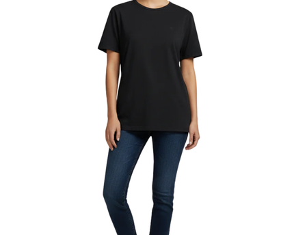 Lauren Ralph Lauren Black Ribbed Cotton T-Shirt