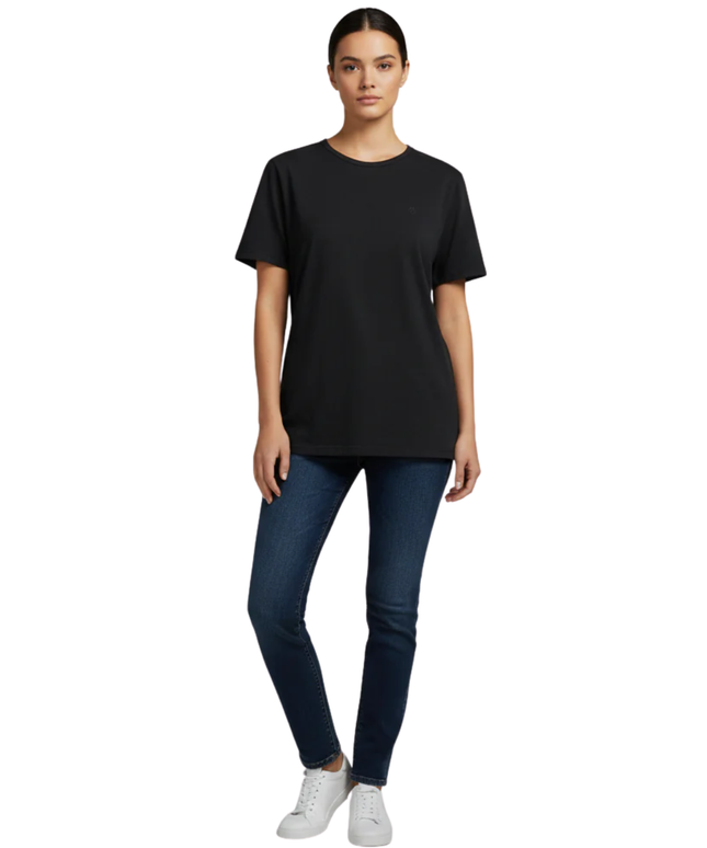 Lauren Ralph Lauren Black Ribbed Cotton T-Shirt