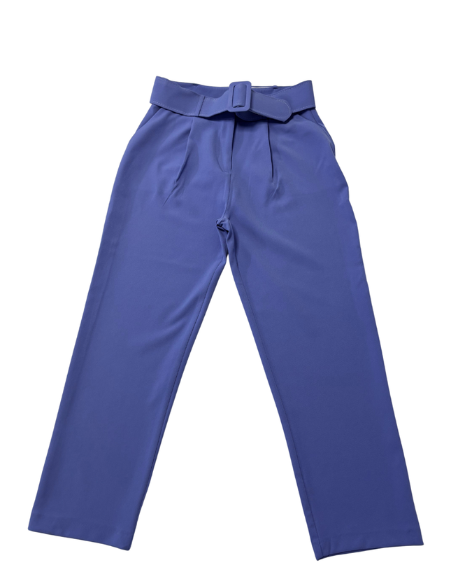 Trendyol Purple High-Waisted Belted Tapered Pants