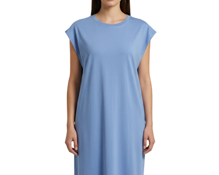 Body Essentials Blue Organic Cotton Blend T-Shirt Dress W/Tags