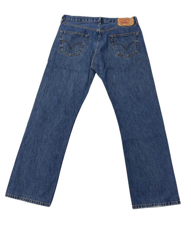 Levi's Blue 501 Original Straight Leg Button Fly Jeans