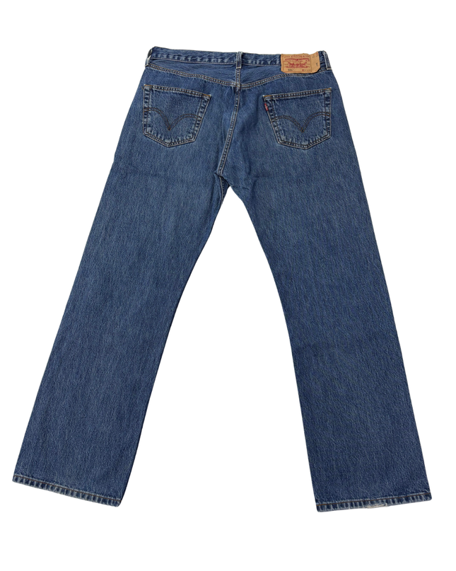 Levi's Blue 501 Original Straight Leg Button Fly Jeans