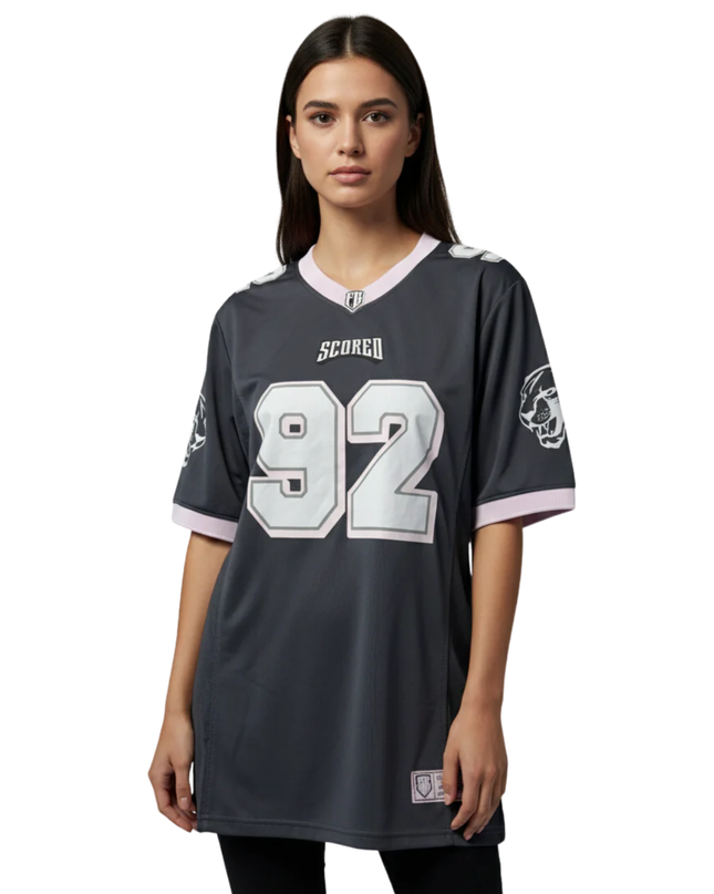 FB Sister Grey Graphic Football Jersey
