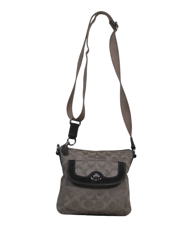 Coach Khaki/Brown Signature Canvas Crossbody Bag