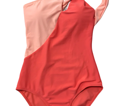 Ella by Namshi Pink One-Shoulder Color-Block Bodysuit