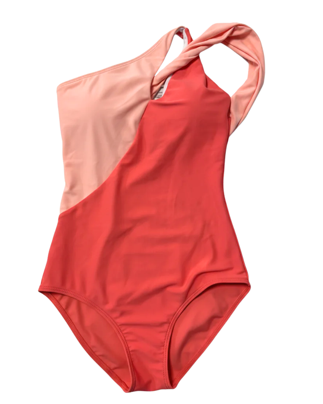 Ella by Namshi Pink One-Shoulder Color-Block Bodysuit