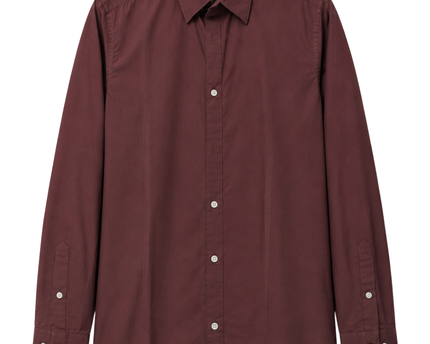 H&M Burgundy Slim Fit Easy Iron Long Sleeve Shirt