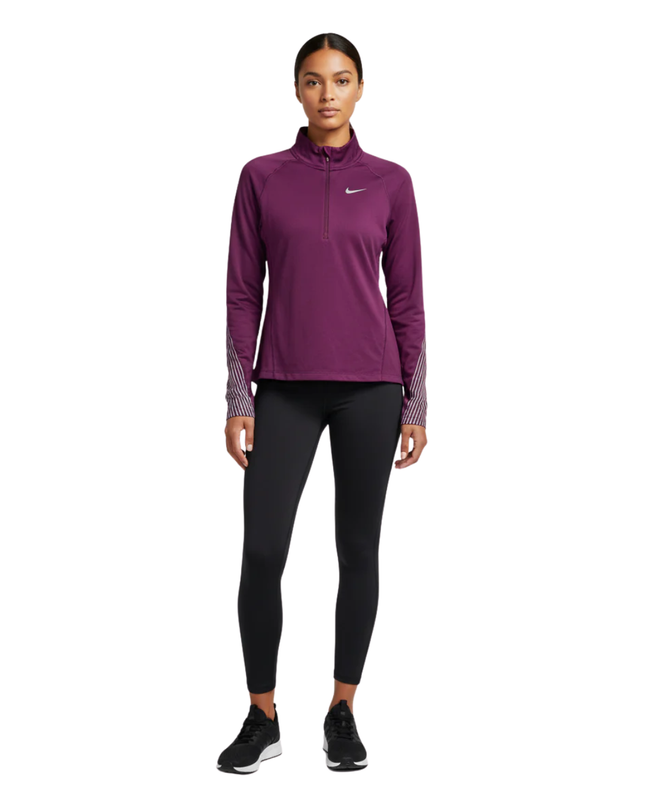 Nike Purple Half-Zip Dri-FIT Running Sports Upper