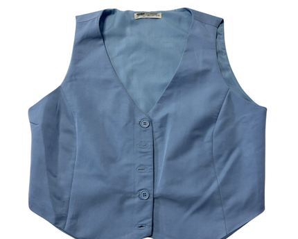 Pull & Bear Light Blue Tailored Button-Up Vest