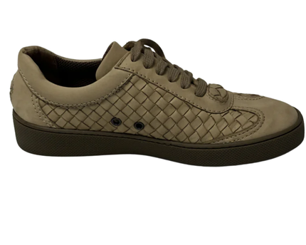 Bottega Veneta Beige Intrecciato Leather Sneakers