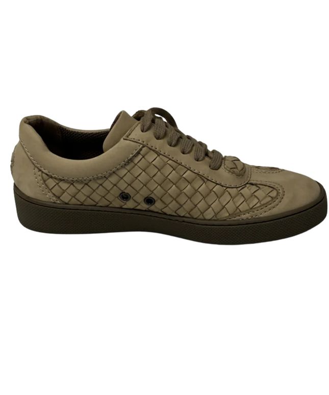 Bottega Veneta Beige Intrecciato Leather Sneakers