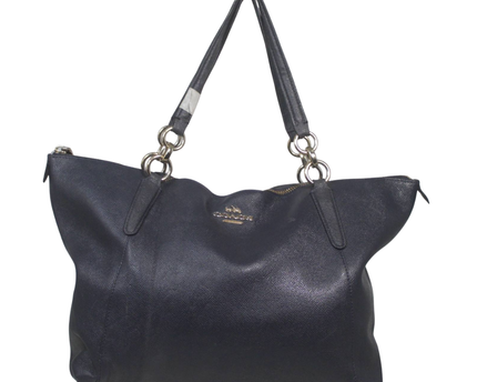 Coach Black Pebbled Leather Tote Bag