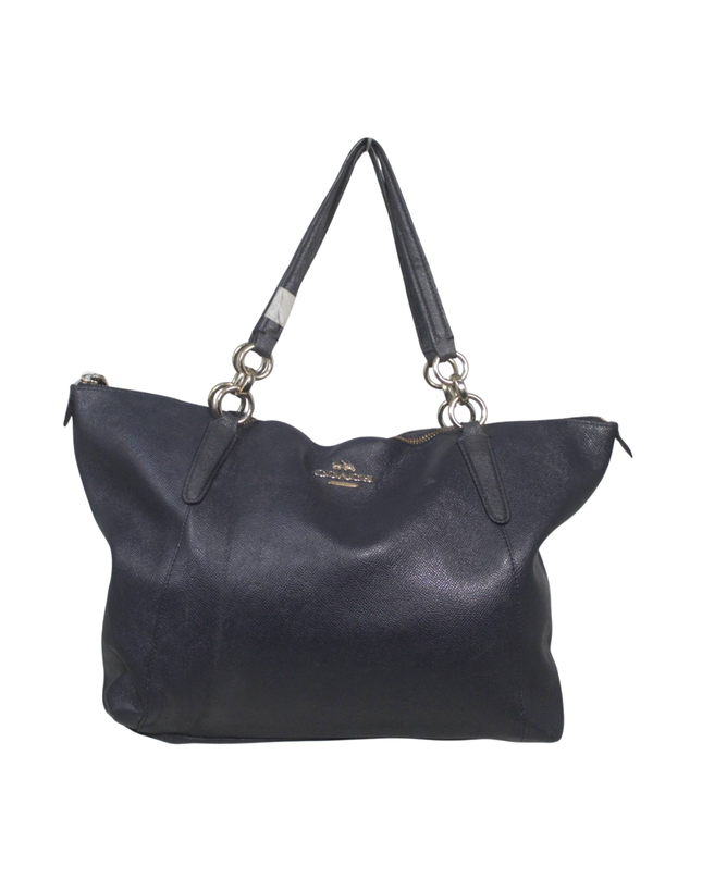 Coach Black Pebbled Leather Tote Bag