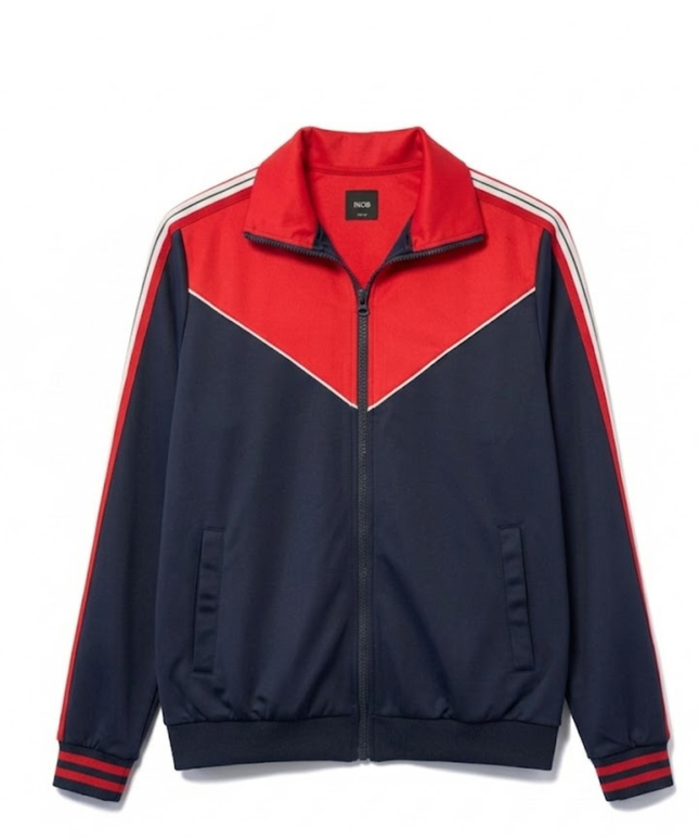 R&B Navy Blue Colorblock Track Jacket
