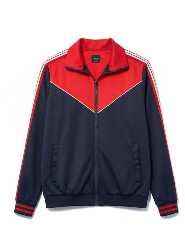 R&B Navy Blue Colorblock Track Jacket