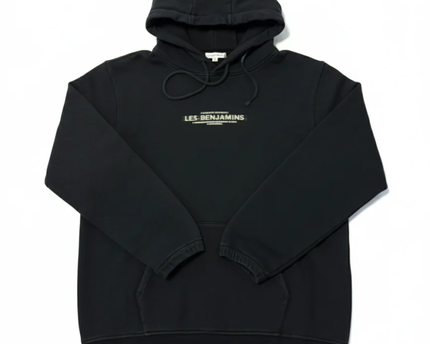 LES BENJAMINS Black Graphic Print Hoodie