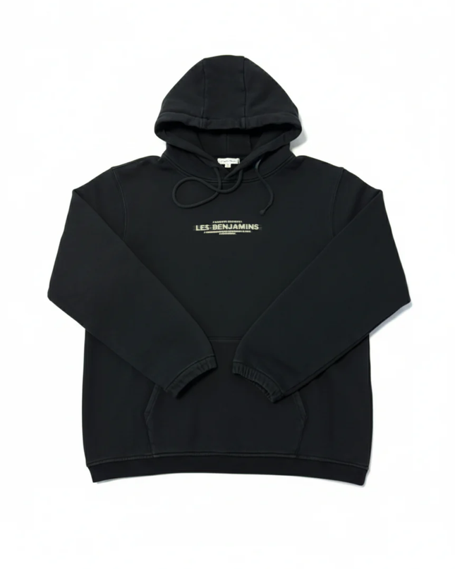 LES BENJAMINS Black Graphic Print Hoodie
