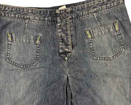 Liz Claiborne Mid-Wash Denim A-Line Midi Skirt - L | Waist: 32"