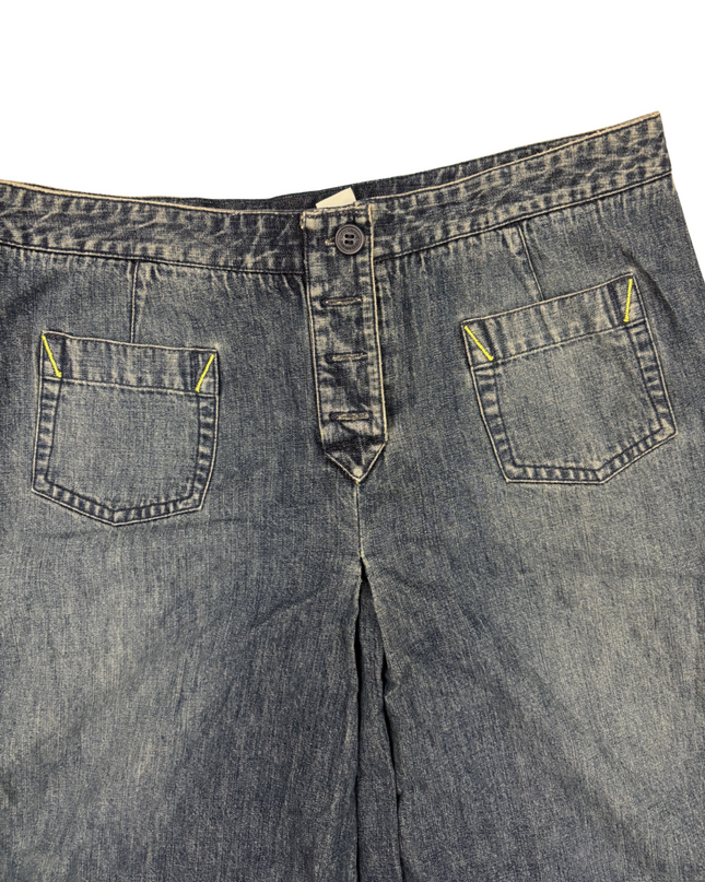 Liz Claiborne Mid-Wash Denim A-Line Midi Skirt - L | Waist: 32"