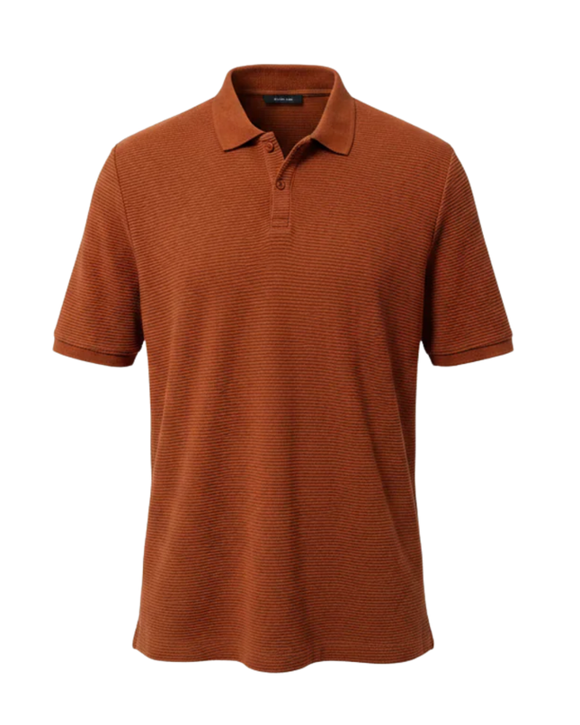 SMOG Rust Ribbed Polo Shirt