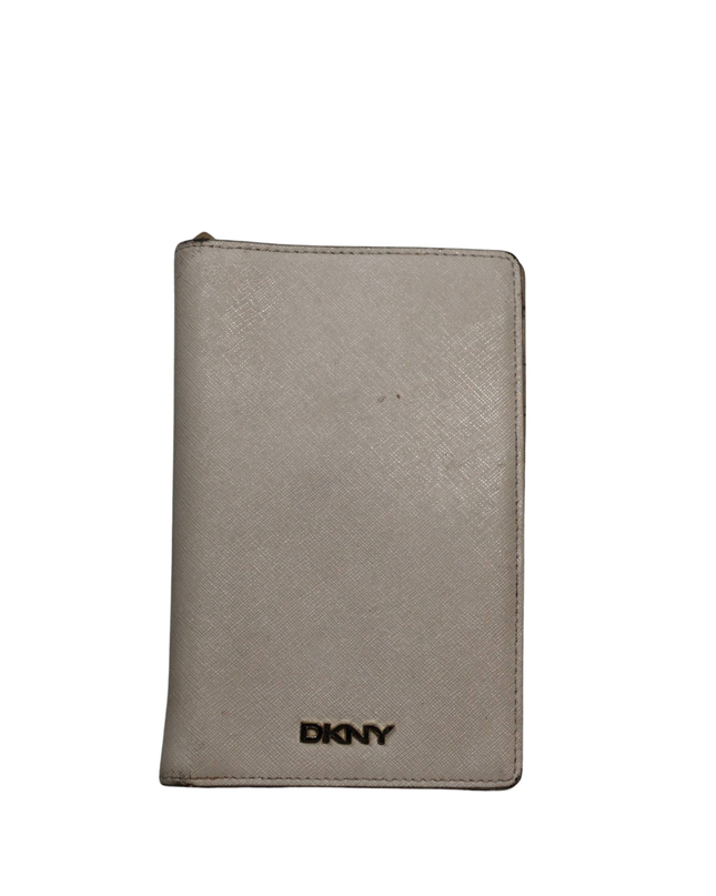 DKNY Beige Saffiano Leather Multi-Zip Wallet